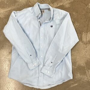 Cinch Light Blue Casual Button Down Shirt